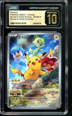 Pikachu - 001/SV-P 001/SV-P Sv-P Promo Card Holo (Chinese) CGC Pristine 10 - Image 1