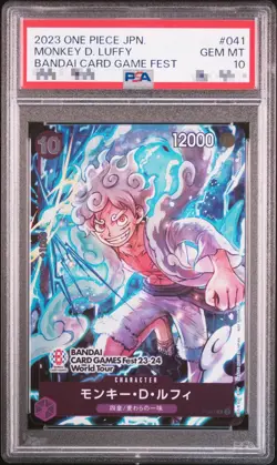 PSA 10 MONKEY D. LUFFY P-041 P BANDAI CARD GAME FEST PROMO ONE PIECE CARD - Image 1