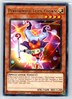 Yugioh - Performance Trick Clown VASM-EN042 Rare Valiant Smashers - NM - Image 1