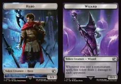MTG Commander FIN TOKEN Hero (((#0007))) Wizard #0015 PLAYSET 4X X4 - Image 1
