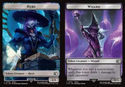 MTG Commander FIN TOKEN Hero (((#0006))) Wizard #0015 PLAYSET 4X X4 - Image 1