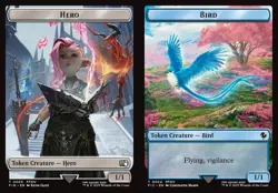 MTG Commander FIN TOKEN Hero (((#0005))) Bird #0004 PLAYSET 4X X4 - Image 1