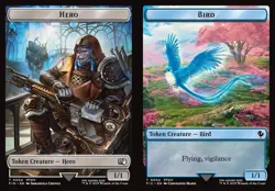 MTG Commander FIN TOKEN Hero (((#0004))) Bird #0004 PLAYSET 4X X4 - Image 1