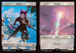 MTG Commander FIN TOKEN Hero (((#0003))) Spirit #0003 PLAYSET 4X X4 - Image 1