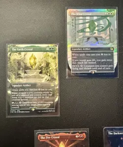 Final Fantasy MTG Bundle / Lot Of All Borderless Crystals (Reg Blue Foil Wind) - Image 2