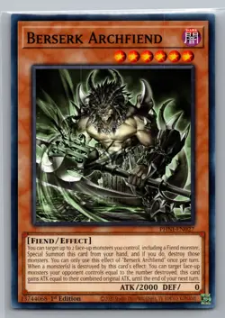 Yugioh - Berserk Archfiend PHNI-EN027 C Phantom Nightmare - NM - Image 1