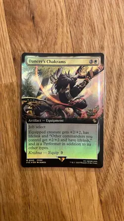 MTG Dancer's Chakrams Extended Art Foil Commander Final Fantasy FFXIV - Image 1