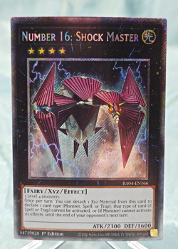 Yugioh Number 16: Shock Master RA04-EN166 Platinum Secret Rare - NM - Image 1