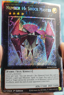 Yugioh Number 16: Shock Master RA04-EN166 Platinum Secret Rare - NM - Image 2