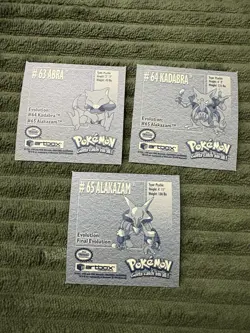 1999 Artbox Pokemon Stickers Series 1 Abra, Katana, Alakazam - Image 2