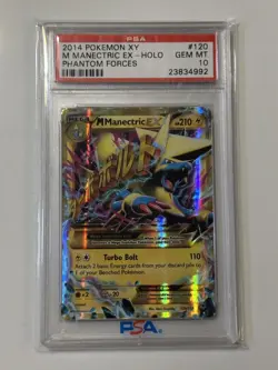 2014 POKEMON XY PHANTOM FORCES ULTRA RARE #120M MANECTRIC EX PSA 10 POP 19 - Image 1