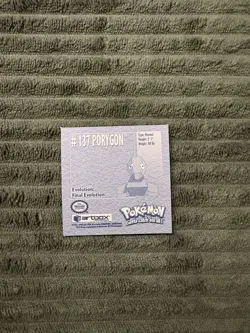 1999 Artbox Pokemon Stickers Series 1 Porygon - Image 2