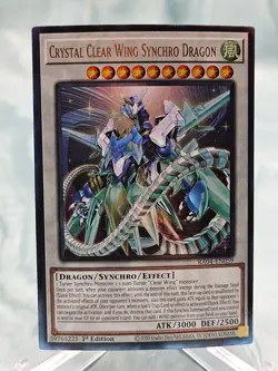 Yugioh Crystal Clear Wing Syncho Dragon RA04-EN059 Prismatic Ultimate Rare - NM - Image 1