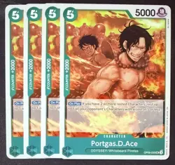 One Piece Card Game GREEN/YELLOW Yamato ST28 #OP09-035 Portgas.D.Ace X4 English - Image 1