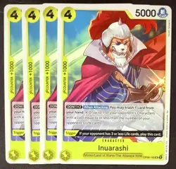 One Piece Card Game GREEN/YELLOW Yamato ST28 #OP06-100 Inuarashi X4 English - Image 1