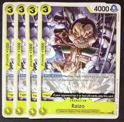 One Piece Card Game GREEN/YELLOW Yamato ST28 #OP06-112 Raizo X4 English - Image 1