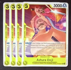 One Piece Card Game GREEN/YELLOW Yamato ST28 #ST28-001 Ashura Doji X4 English - Image 1