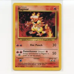 Pokemon TCG Magmar 036/102 WotC Base Set Unlimited Regular Card EN-LP 1999 - Image 1