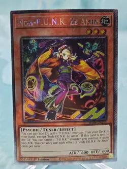 Yugioh NOH- P.U.N.K. Ze Amin RA04-EN293 Platinum Secret Rare - NM - Image 1