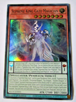 Yugioh! Supreme King Gate Magician Agov-En001 Super 1st Ed Light Play!! - Image 1