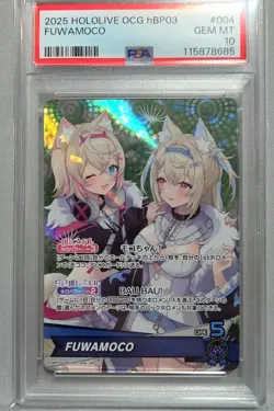 Hololive Card PSA10 Fuwamoco hBP03-004 OSR Oshi Super Rare Holoca Japanese - Image 1
