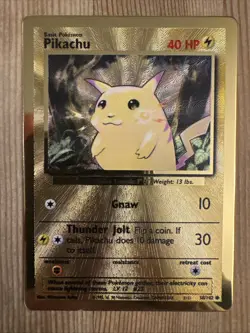 Pikachu Metal Gold Card UPC Pokemon 25th Anniversary Celebrations 58/102 VLP - Image 1