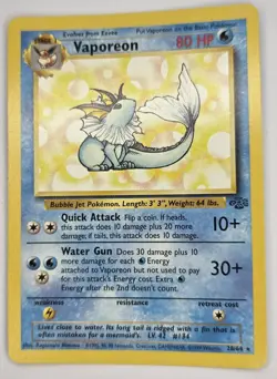 Pokemon Card Vaporeon 28/64 Non Holo Jungle Set Rare - Image 1