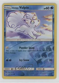 Alolan Vulpix Reverse Foil Pokemon Sun & Moon Burning Shadows #27 - Image 1