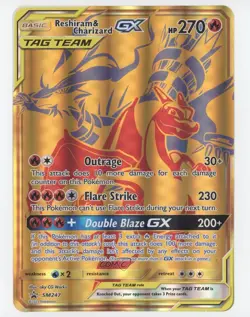 Reshiram & Charizard GX (Oversized) Pokemon Sun Moon Black Star Promo #SM247.2 - Image 1