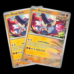 2x Great Tusk 055/131 Prismatic Evolutions Deck Building Set NM Pokemon TCG - Image 1