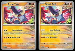 2x Great Tusk 055/131 Prismatic Evolutions Deck Building Set NM Pokemon TCG - Image 2