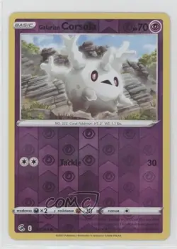 Galarian Corsola Reverse Foil Pokemon Sword & Shield Fusion Strike #117 - Image 1