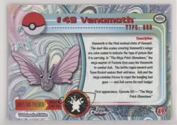 Venomoth Topps Chrome Pokemon TV Animation Edition #49 2000 - Image 2