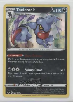 Toxicroak Reverse Foil Pokemon Sword & Shield #124 - Image 1