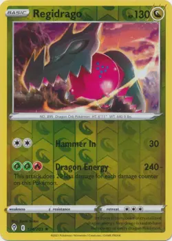 Regidrago 124/203 Reverse Holo Evolving Skies Pokemon Card NM - Image 1