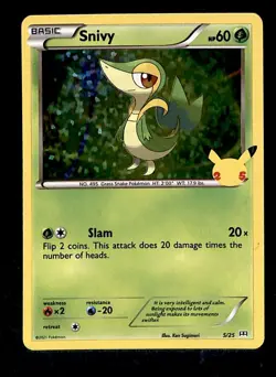 Snivy Holo McDonalds 25th Anniversary 5/25, NM Pokemon Card - Image 1