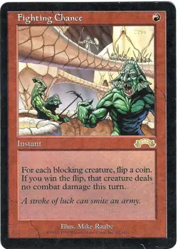 (2X) Fighting Chance Exodus Rare - MTG Magic the Gathering Card - Image 1