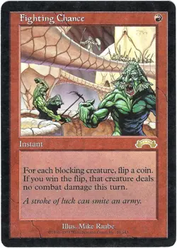 (2X) Fighting Chance Exodus Rare - MTG Magic the Gathering Card - Image 2