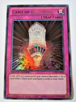 Yugioh! Card of Last Will Lc04-En003 Super Rare Limited Light Play!! - Image 1