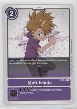 2021 Digimon Card Game - Starter Deck Venomous Violet Rare Matt Ishida #ST6-14 - Image 1