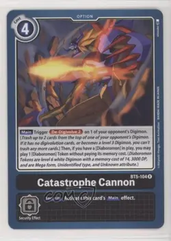 2021 Digimon Card Game - Battle of Omni Rare Catastrophe Cannon #BT5-104 READ - Image 1