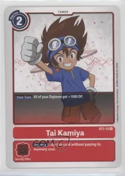 2021 Digimon Card Game - Starter Deck Gaia Red Rare Tai Kamiya #ST1-12 - Image 1