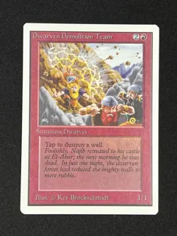 MTG DWARVEN DEMOLITION TEAM Unlimited Regular MT+ Uncommon Magic The Gathering - Image 1