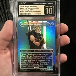 🗡 Cloud, Midgar Mercenary Borderless FOIL Final Fantasy MTG CGC Pristine 10 🔥 - Image 1