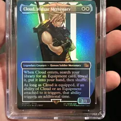 🗡 Cloud, Midgar Mercenary Borderless FOIL Final Fantasy MTG CGC Pristine 10 🔥 - Image 2