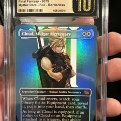 🗡 Cloud, Midgar Mercenary Borderless FOIL Final Fantasy MTG CGC Pristine 10 🔥 - Image 3