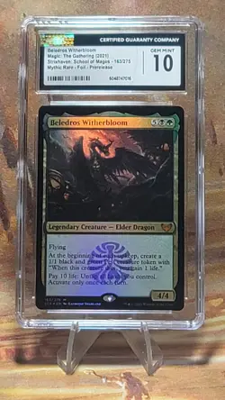 MTG Beledros Witherbloom #163 Prerelease Foil Strixhaven School of Mages CGC 10 - Image 1