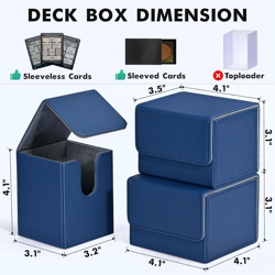Card Deck Box for Trading Cards, MTG Yugioh Deck Case Holds 100+ Single Sleeved - Image 2