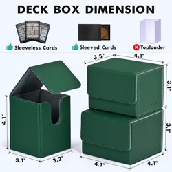 Card Deck Box for Trading Cards, MTG Yugioh Deck Case Holds 100+ Single Sleeved - Image 3