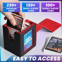 Card Deck Box with MTG Commander Display, Deck Case Holds 100+ Double-Sleeved Ca - Image 3